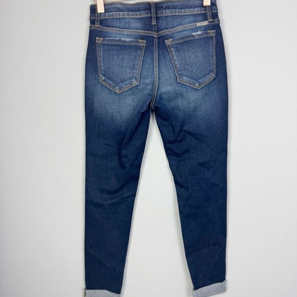 KANCAN | Distressed Dark Wash Blue Denim Skinny Cuffed Jeans Women’s Size 7/27 - Picture 6 of 7